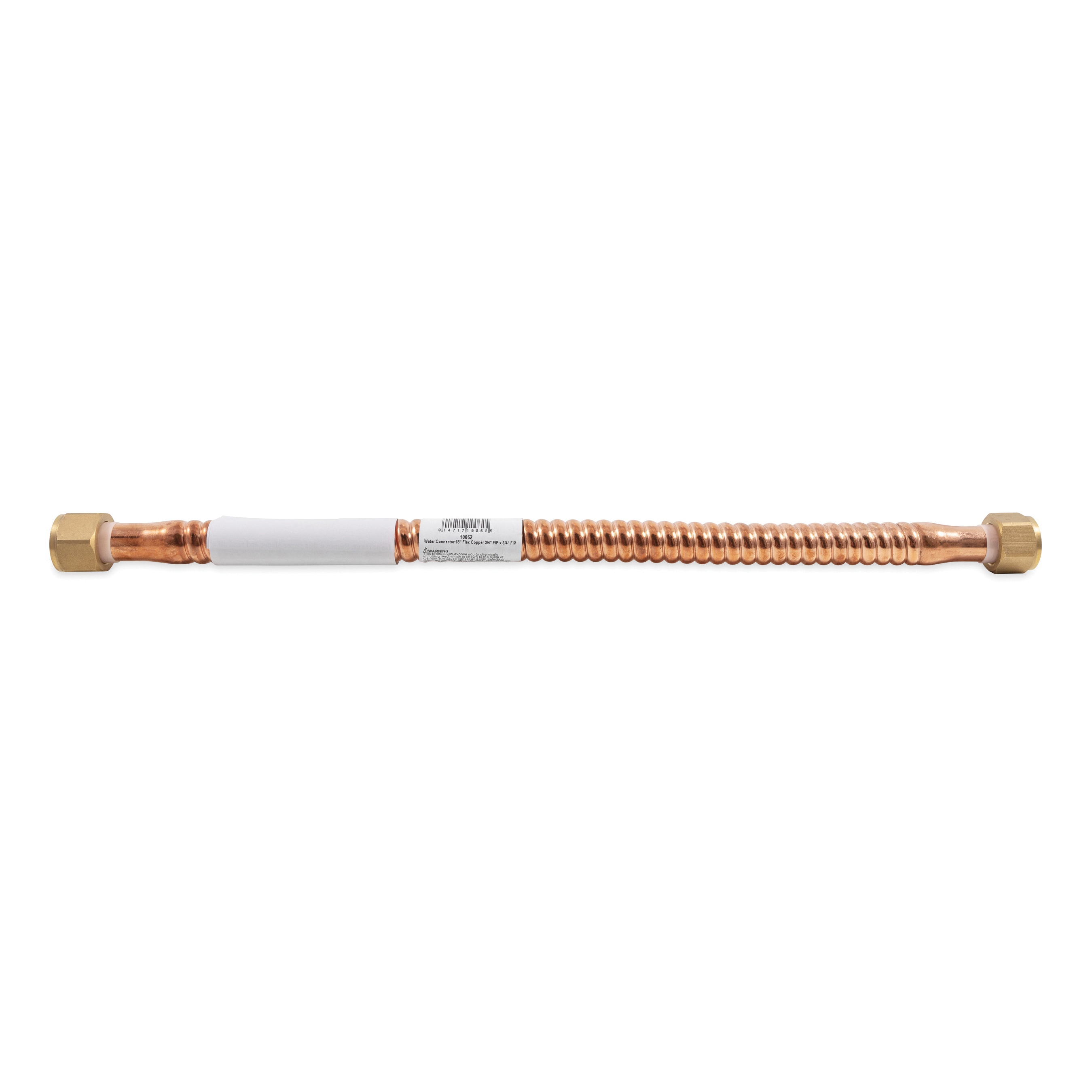Camco 10062 Flexible Water Connector, 3/4 in Nominal, FNPT End Style, 18 in L, Copper, Import