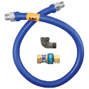 Dormont® Blue Hose™ 0241218 1675, 1675BPQ36 Braided Movable Gas Connector With (1) Handed Quick-Disconnect, 3/4 in, 36 in L, 304 Stainless Steel, Domestic
