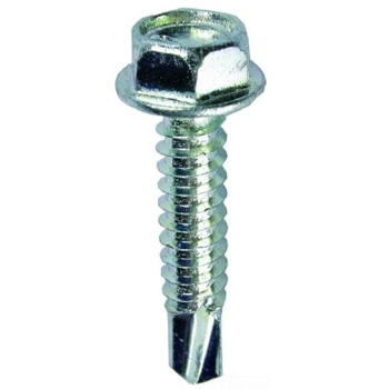 L.H. Dottie TEKHW8114 Self Drilling Screw, Hex Washer Head, 8 by 1-1/4-Inch Length, 1/4-Inch Hex - Zinc Plated