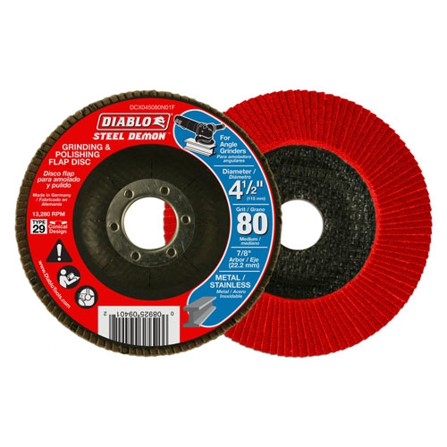 Diablo DCX045080N01F 4-1/2 in Flap Disc 80 Grit No Hub