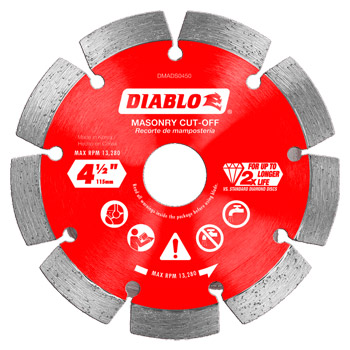 Diablo DMADS0450 4-1/2 in Diamond Segmented Cut-Off Discs for Masonry