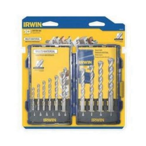 Irwin® 1792772 Pro Multi-Material Jobber Length Drill Set, 1/8 in Min Drill Bit, 1/2 in Max Drill Bit, 10 Pieces, For Use With 1/2 in and 3/8 in Standard Chuck Drills, Carbide, Duotone