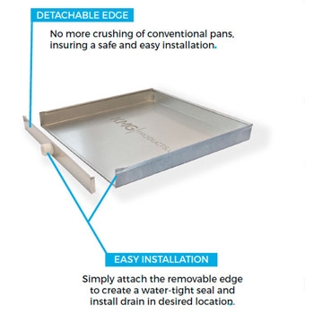 KMG WHP30 30 in X 30 in Square Water Heater Pan