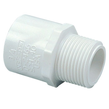3/4 inch MIPT x Slip Male Adapter PVC Schedule 40 Pressure Fittings