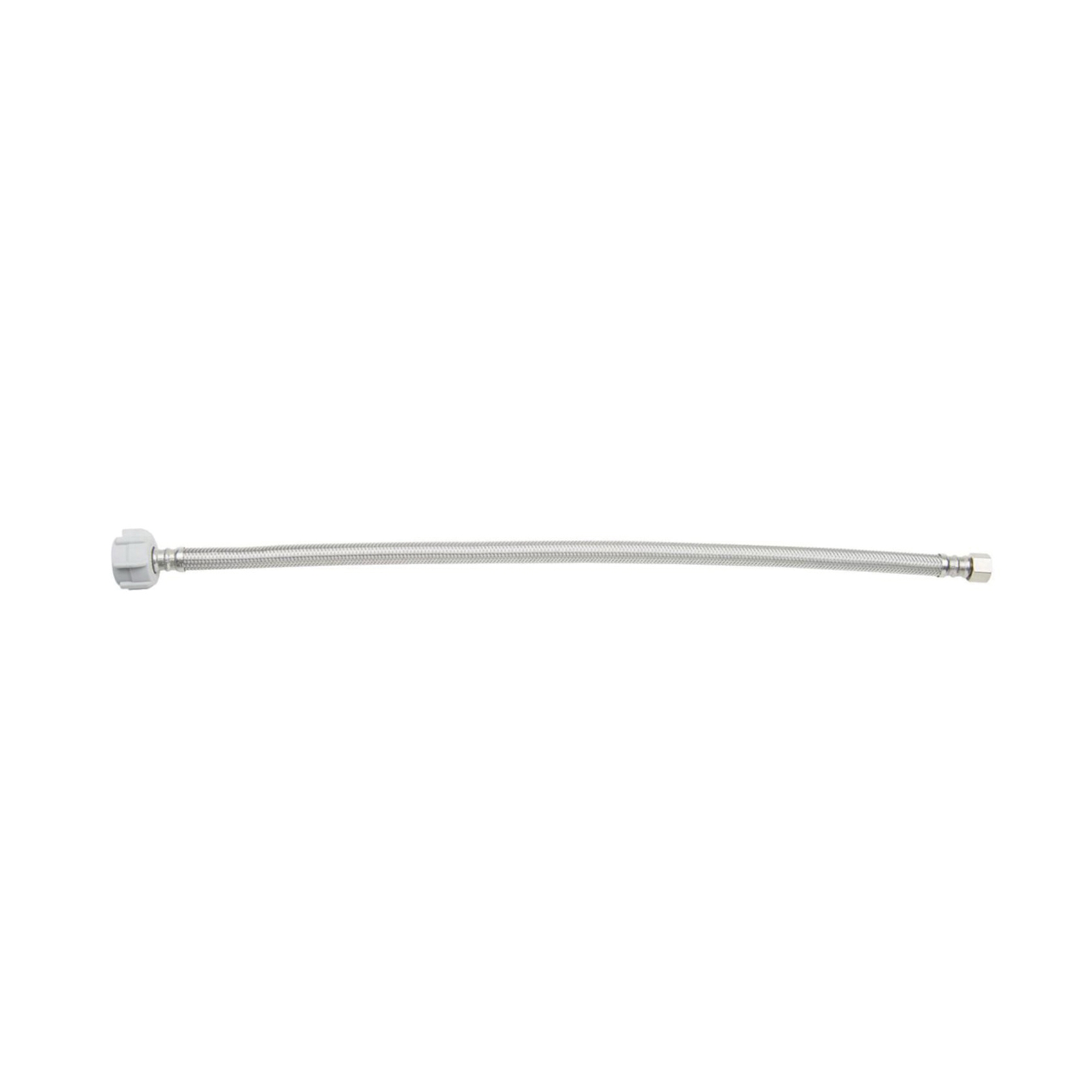 PlumbShop® PLS1-20DL F PLS1-DL Flexible Toilet Connector, 3/8 x 7/8 in Nominal, Compression x Ballcock End Style, 20 in L, 125 psi Working, Reinforced PVC/Braided Stainless Steel, Import